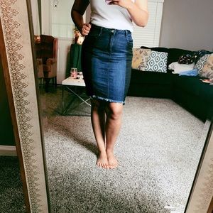MissGuided Black and light Denim Skirt